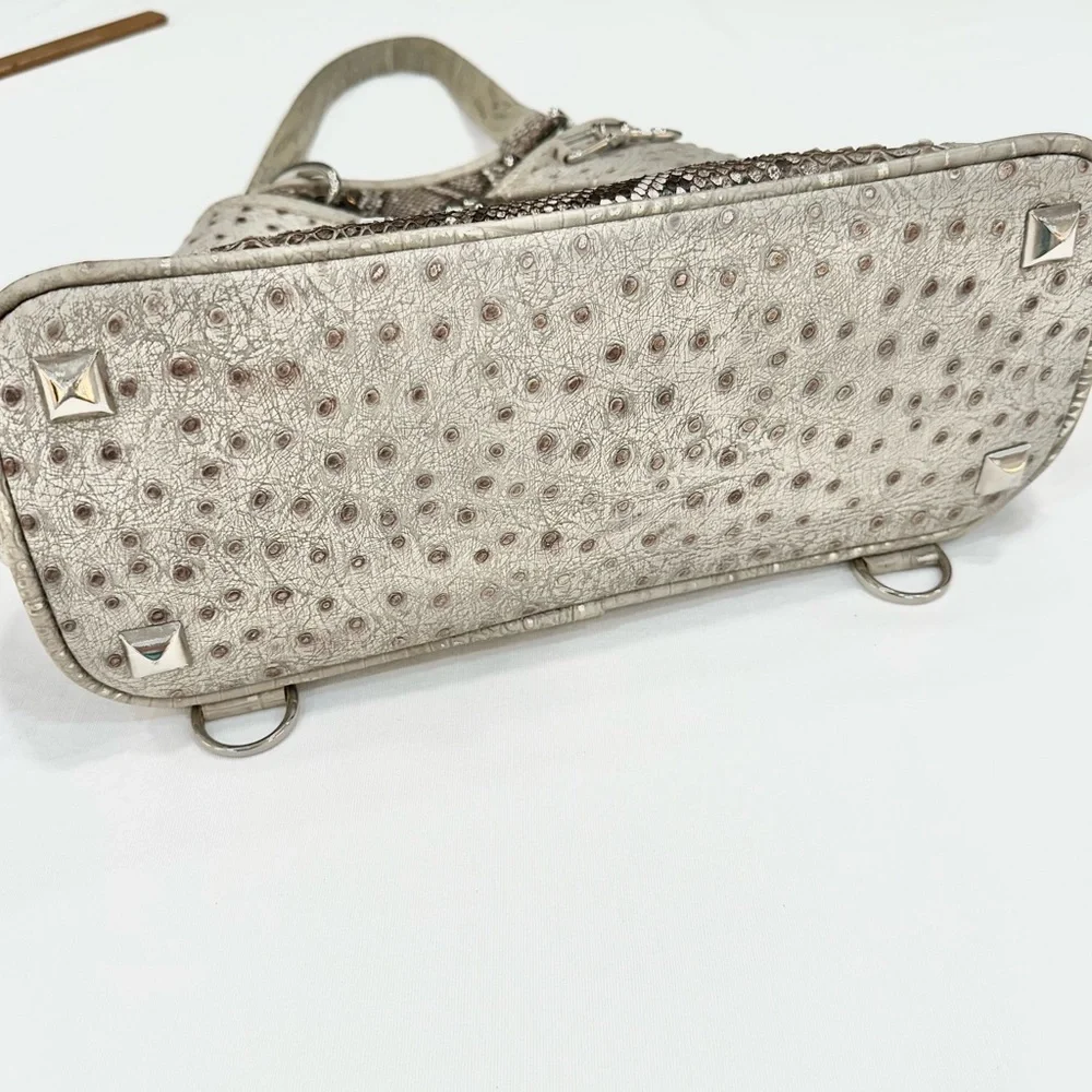 BSWANKY Sophie Python Convertible Backpack/Purse Gray w/silver accents_Like New - Picture 10 of 13